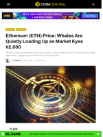 Ethereum (ETH) Price: Whales Are Quietly Loading Up as Market Eyes $2,000 - CoinCentral