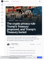 The crypto privacy rule Trump's Treasury proposed, and Trump's Treasury buried