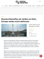 Russia intensifies air strikes on Kyiv, Europe seeks more defenses