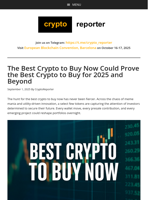 The Best Crypto to Buy Now Could Prove the Best Crypto to Buy for 2025 and Beyond