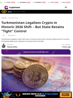 Turkmenistan Legalizes Crypto Under Tight Controls from 2026