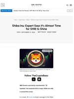 Shiba Inu: Expert Says It’s Almost Time for SHIB to Shine