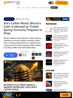 Ark’s Cathie Wood: Bitcoin’s Calm Is Misread as 'Coiled Spring' Economy Prepares to Snap – Markets and Prices Bitcoin News