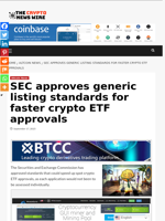 SEC approves generic listing standards for faster crypto ETF approvals - The Crypto News Wire