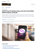MATIC Price Prediction: Bears Own the Trend While MATIC Flatlines at $0.38 - Blockchain.News