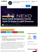 Nexo Joins Acapulco Tennis Open to Grow in Latin America | Live Bitcoin News