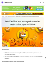 BONK rallies 20% to outperform other major coins, eyes $0.000040