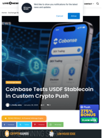 Coinbase Tests USDF Stablecoin in Custom Crypto Push | Live Bitcoin News