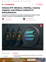 Solana ETF Race Heats Up as Major Firms Amend S-1 Filings