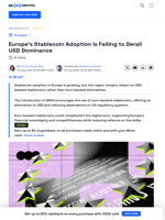 How Europe’s Stablecoin Adoption Is Growing USD Monopoly