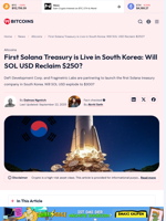 Solana Treasury Live in South Korea: SOL USD To $250?