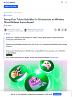 Pump.Fun Token Presale Sold Out in 12 Minutes