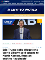 Eric Trump calls allegations World Liberty sold tokens to North Korean, Russian entities 'laughable'
