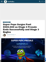 Upcoming Crypto Presales: Super Pepe Hits $500K as Stage 2 Ends