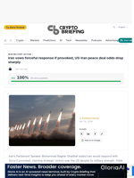 Iran vows forceful response if provoked, US-Iran peace deal odds drop sharply