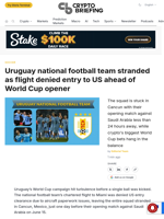 Uruguay national football team stranded as flight denied entry to US ahead of World Cup opener