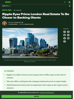 Ripple Eyes Prime London Real Estate To Be Closer to Banking Giants | CCN.com