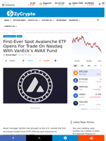 First-Ever Spot Avalanche ETF Opens For Trade On Nasdaq With VanEck’s AVAX Fund ⋆ ZyCrypto