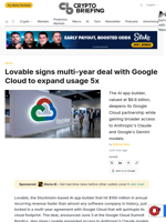 Lovable signs multi-year deal with Google Cloud to expand usage 5x