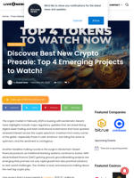 Discover Best New Crypto Presale: Top 4 Emerging Projects to Watch! | Live Bitcoin News