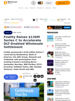 Fnality Raises $136M Series C to Accelerate DLT‑Enabled Wholesale Settlement – News Bytes Bitcoin News