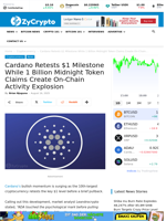 Cardano Retests $1 Milestone While 1 Billion Midnight Token Claims Create On-Chain Activity Explosion ⋆ ZyCrypto