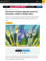 Ethereum's Fusaka Hard Fork To Go Live On December 3