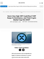 Here’s How High XRP Could Rise If XRP Keeps Its Dominance, and Total Crypto Market Cap Hits $100T