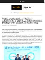 Vietnam's Digital Asset Pioneer Advances Real-World Asset Tokenization Strategy with OnusChain Partnership