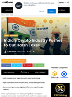 India's Crypto Industry Pushes to Cut Harsh Taxes | Live Bitcoin News