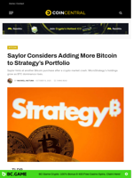 Saylor Considers Adding More Bitcoin to Strategy’s Portfolio - CoinCentral