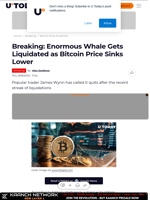 Breaking: Enormous Whale Gets Liquidated as Bitcoin Price Sinks Lower