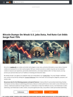 Bitcoin Dumps On Weak U.S. Jobs Data, Fed Rate Cut Odds Surge Past 75% - Brave New Coin