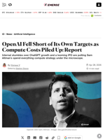 OpenAI Fell Short of Its Own Targets as Compute Costs Piled Up: Report - Decrypt