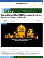 SatoshiMeme ($SATOSHI) Emerges, Declaring 'Return of Satoshi Nakamoto' - TheNewsCrypto