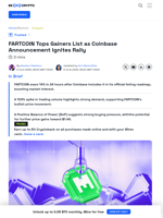 FARTCOIN’s Potential Coinbase Listing Fuels 14% Surge