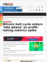 Bitcoin bull cycle enters ‘late phase’ as profit-taking metrics spike - The Crypto News Wire