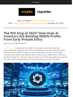 The ROI King of 2025? How Ozak AI Investors Are Banking 9900% Profits From Early Presale Entry