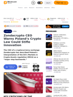 Zondacrypto CEO Warns Poland’s Crypto Law Could Stifle Innovation – Legal Bitcoin News