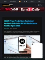 HBAR Price Prediction: Technical Analysis Points to $0.105 Resistance Test by April 2026 - Blockchain.News