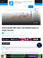 Solana Mobile SKR Token Tops Weekly Gainers In Crypto Top 200
