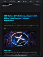 XRP Rallies 2.9% Following Ripple's $40 Billion Valuation and Palisade Acquisition - Blockchain.News