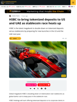 HSBC To Launch Tokenized Deposits In US And UAE in 2026