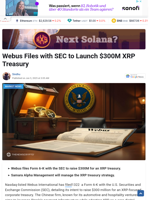 Webus Files with SEC to Launch $300M XRP Treasury