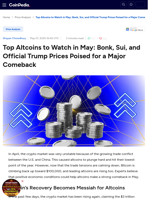 Top Altcoins to Watch in May: Bonk, Sui, and Official Trump Prices Poised for a Major Comeback