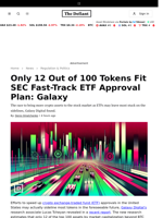 Only 12 Out of 100 Tokens Fit SEC Fast-Track ETF Approval Plan: Galaxy - 