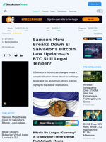 Samson Mow Breaks Down El Salvador's Bitcoin Law Update—Is BTC Still Legal Tender? – Featured Bitcoin News