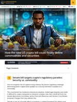 How the new US crypto bill could finally define commodities and securities