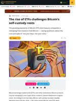 Why Bitcoin self-custody is declining in the ETF era