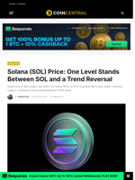 Solana (SOL) Price: One Level Stands Between SOL and a Trend Reversal - CoinCentral